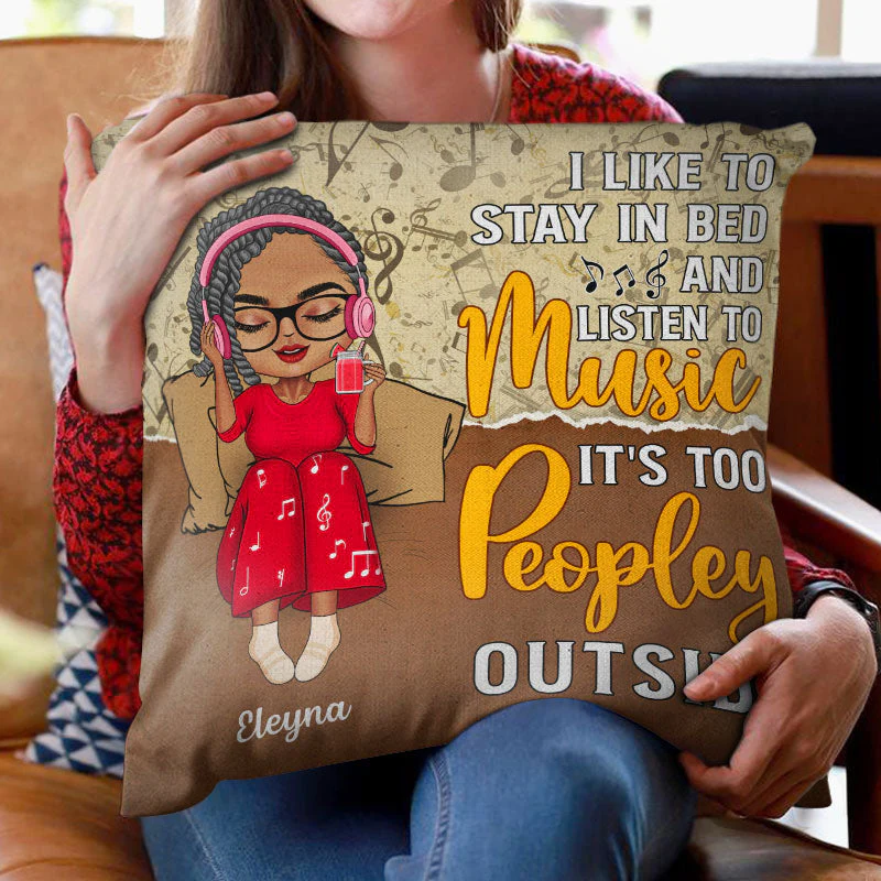 Just A Girl Who Loves Music - Gift For Yourself - Personalized Custom Pillow - Image 2