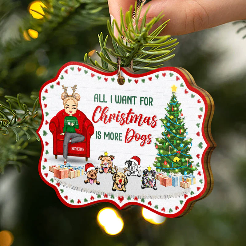 Just A Girl Who Loves Pets Christmas Cat Dog - Christmas Gift For Pet Lovers - Personalized Custom Wooden Ornament - Image 2