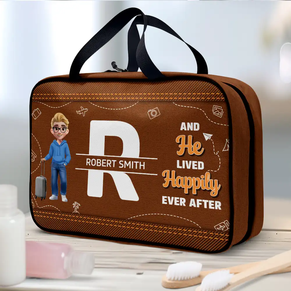 Just A Girl Who Loves Traveling 3D Effect - Personalized Toiletry Bag - Image 2