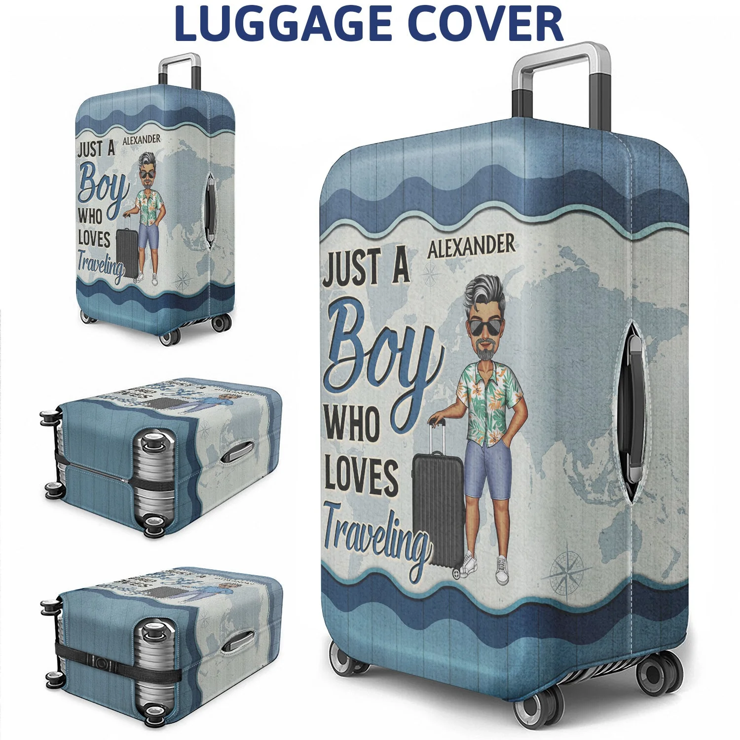 Just A Girl Who Loves Traveling Beach Vacation - Funny, Birthday Gift For Her, Him, Traveling Lovers - Personalized Custom Luggage Cover - Image 3
