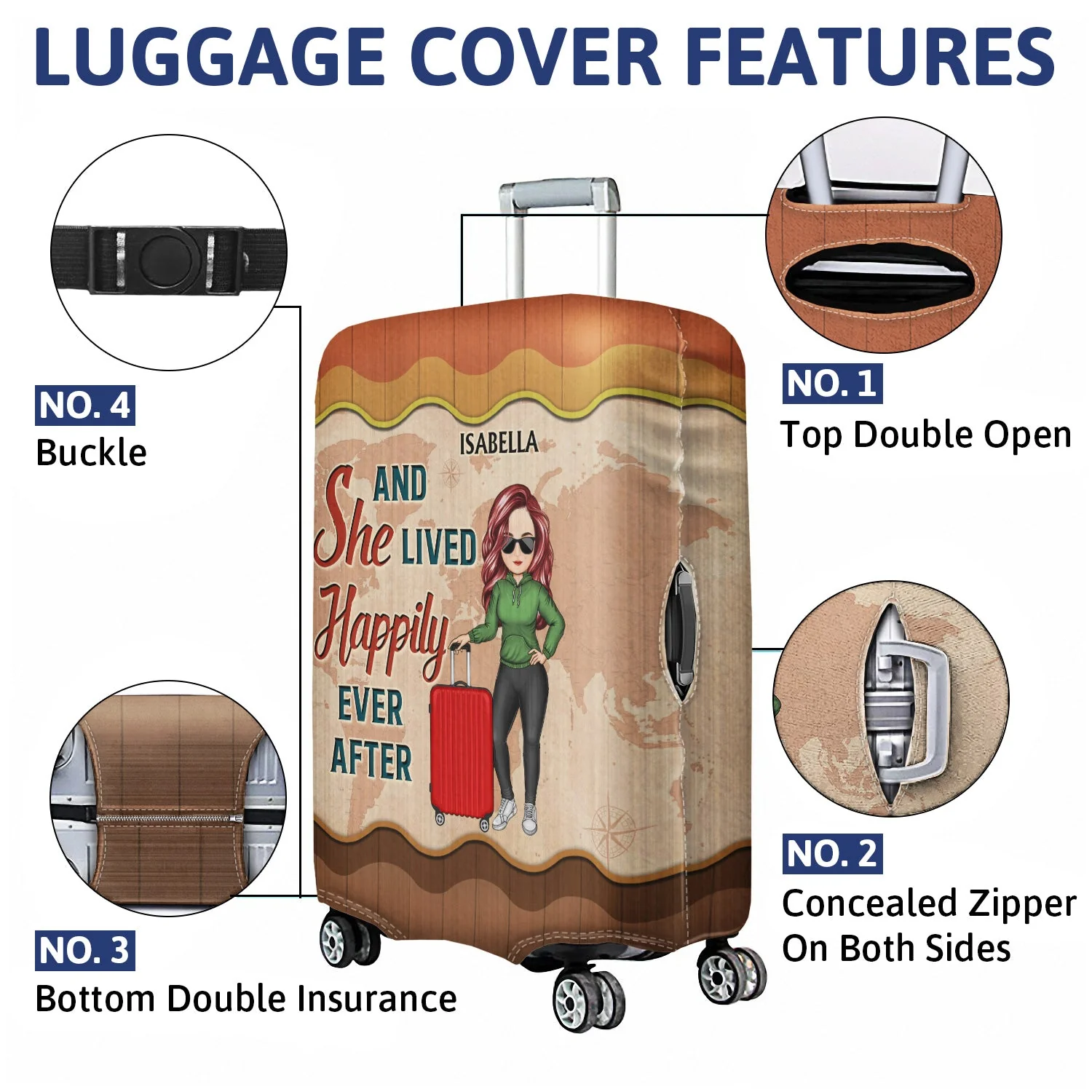 Just A Girl Who Loves Traveling Beach Vacation - Funny, Birthday Gift For Her, Him, Traveling Lovers - Personalized Custom Luggage Cover - Image 4