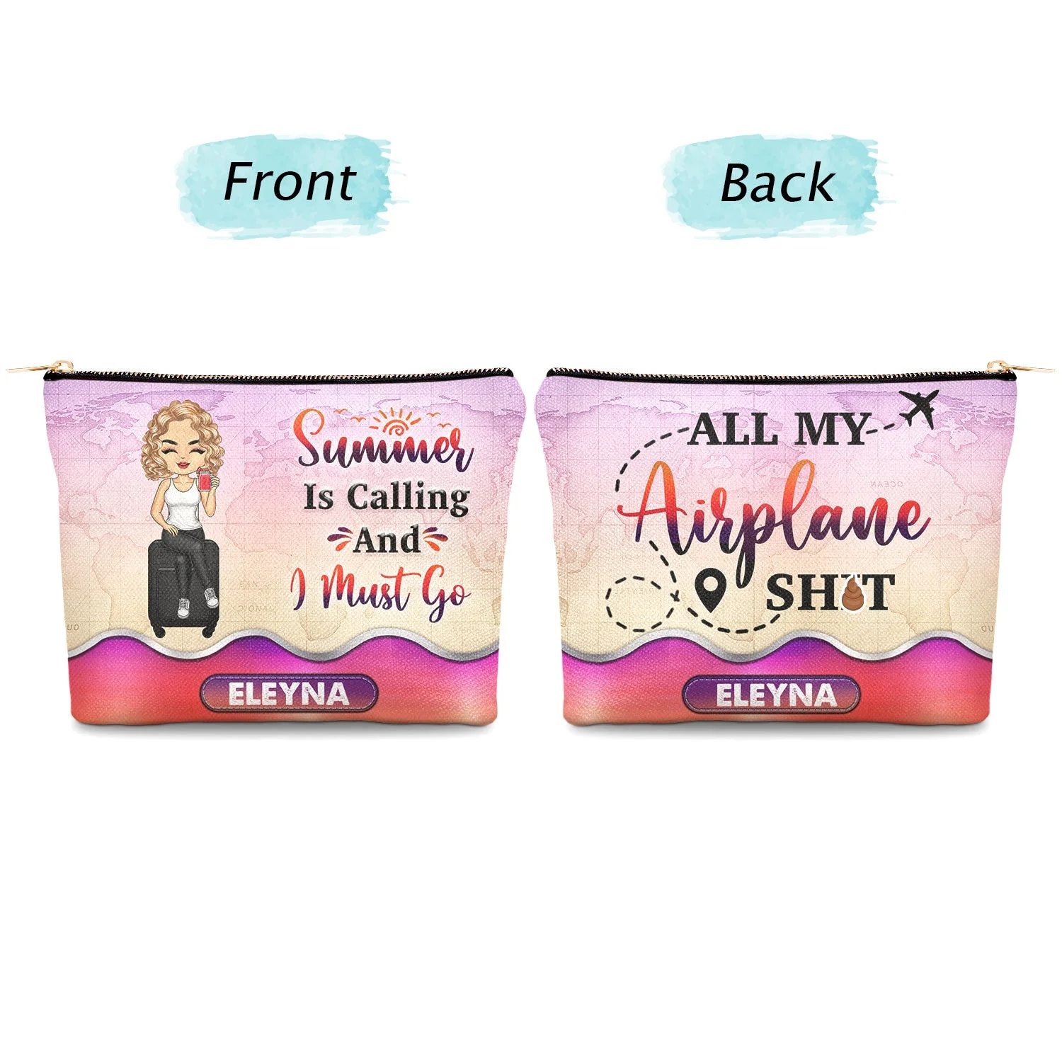 Just A Girl Who Loves Traveling - Gift For Her, Travel Lovers, Vacation Lovers - Personalized Cosmetic Bag - Image 4