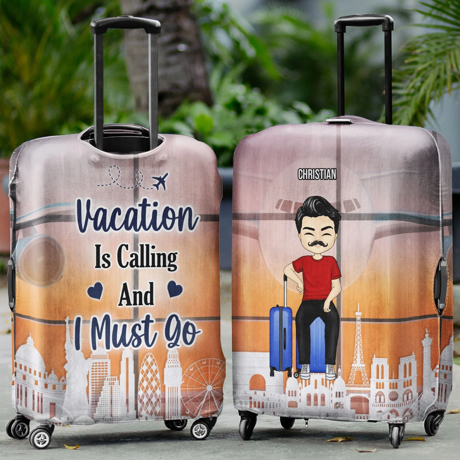 Just A Girl Who Loves Traveling - Gift For Travel Lovers - Personalized Custom Luggage Cover - Image 2
