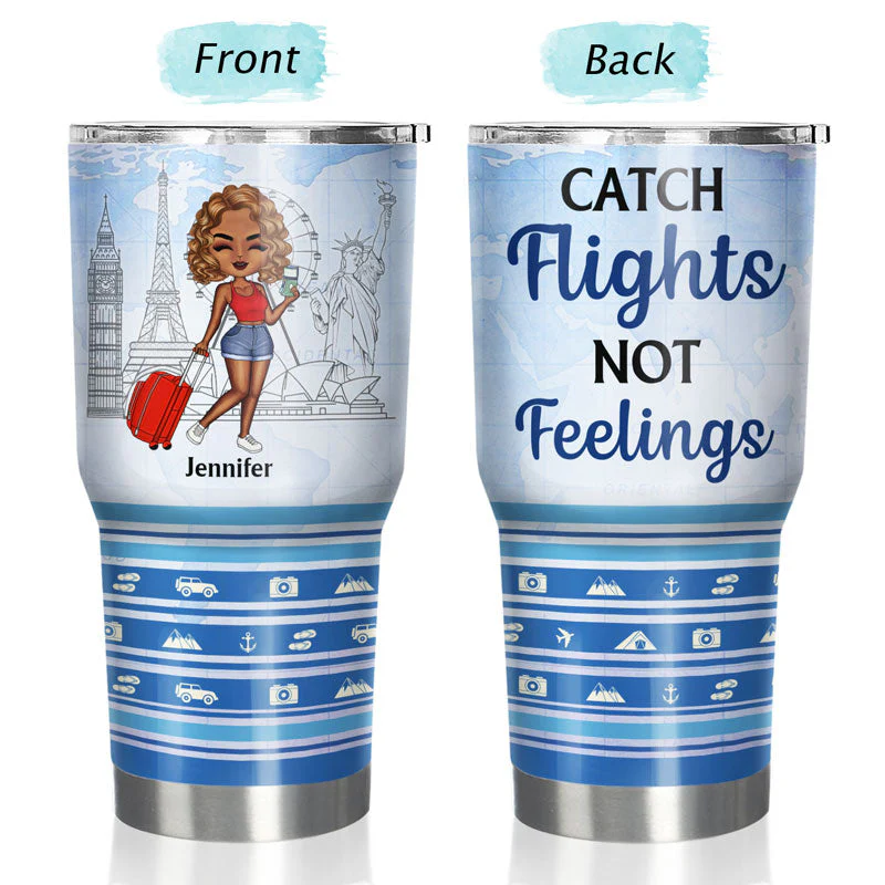 Just A Girl Who Loves Traveling - Gift For Traveling Lovers - Personalized Custom 30 Oz Tumbler - Image 3