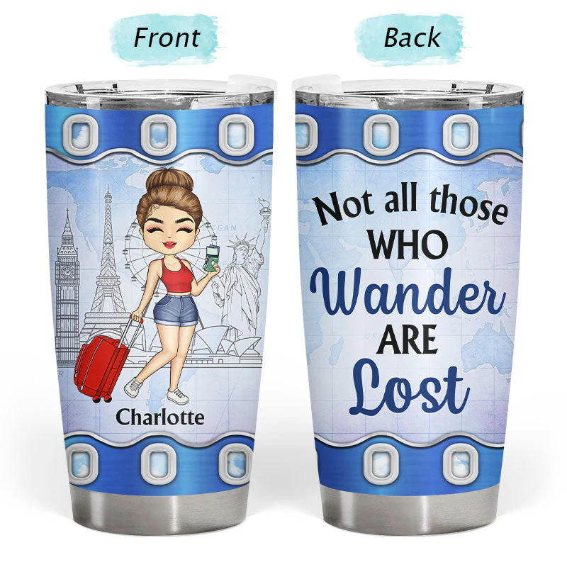 Just A Girl Who Loves Traveling - Gift For Traveling Lovers - Personalized Custom Tumbler - Image 3