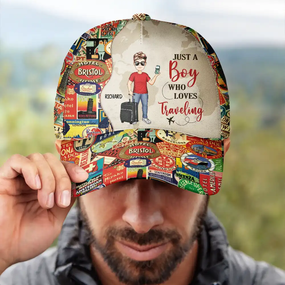 Just A Girl Who Loves Traveling - Personalized Classic Cap - Image 4