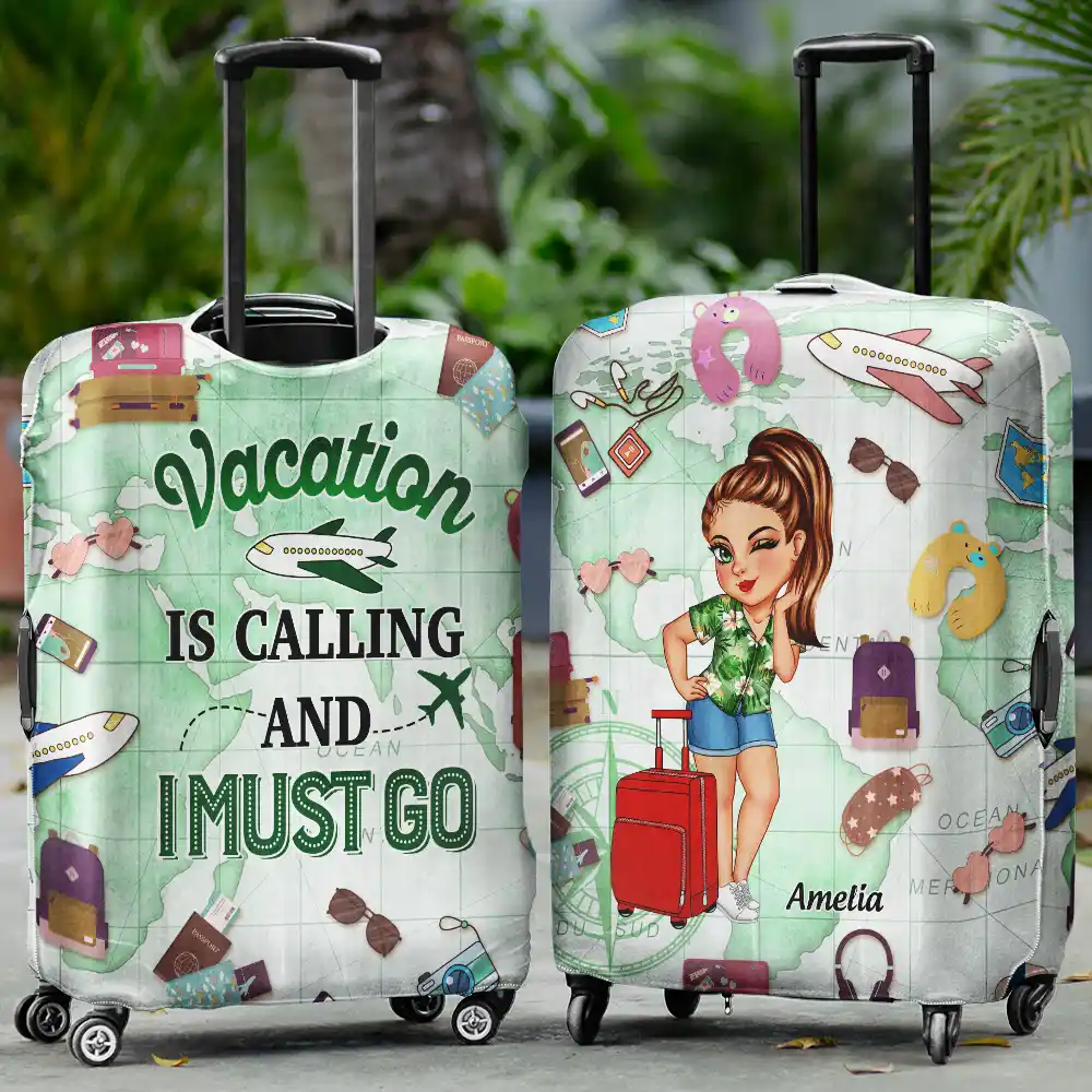 Just A Girl Who Loves Traveling - Personalized Luggage Cover - Image 2