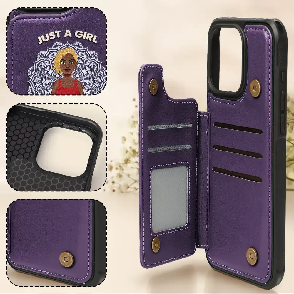 Just A Girl Who Loves Yoga - Personalized Leather Flip Wallet Phone Case - Image 4