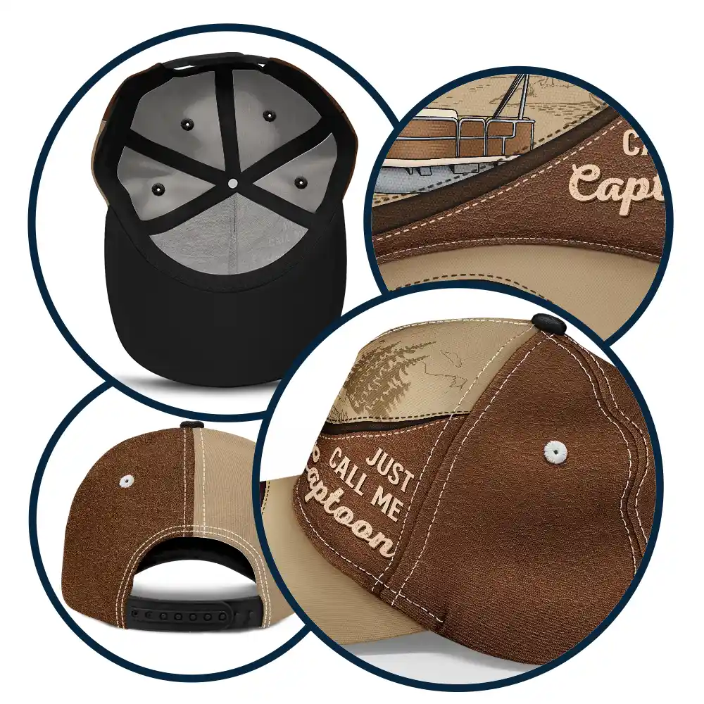 Just Call Me Captoon Pontoon Captain - Personalized Classic Cap - Image 6