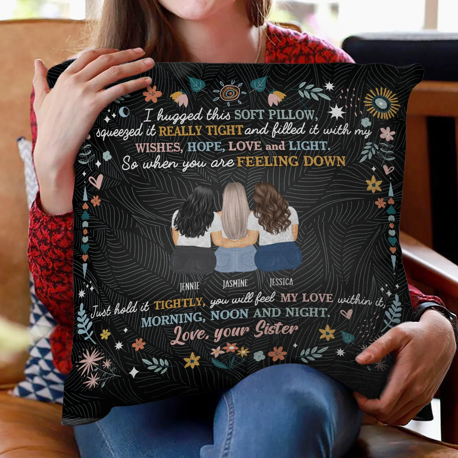 Just Hold It Tightly - Gift For Sisters And Best Friends - Personalized Pillow - Image 2