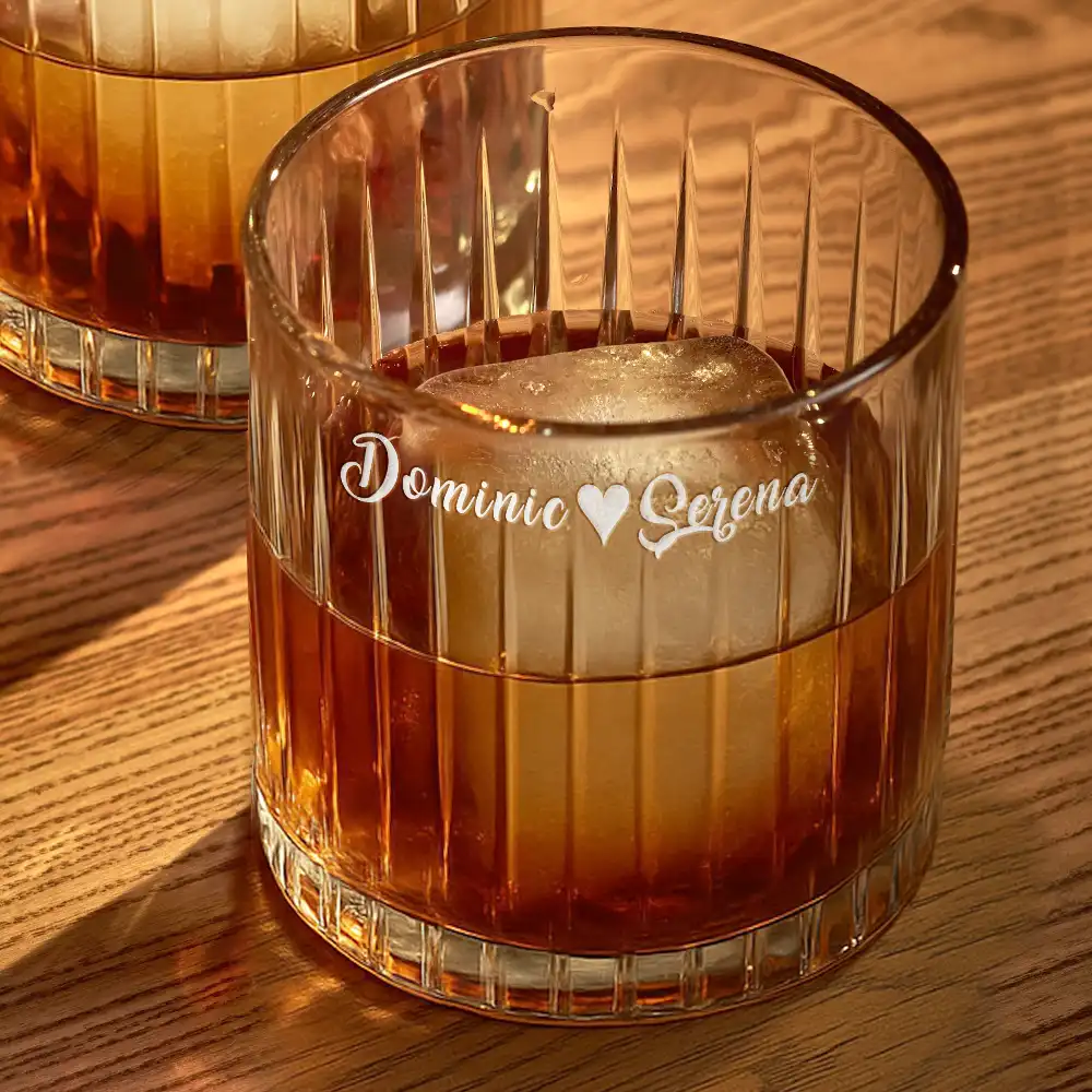Just Married - Personalized Rocks Whiskey Glass - Image 4
