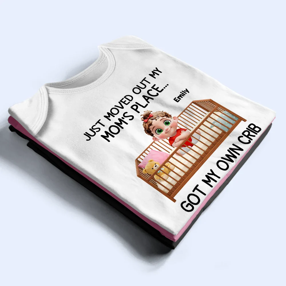 Just Moved Out My Moms Place - Personalized Baby Onesie - Image 3