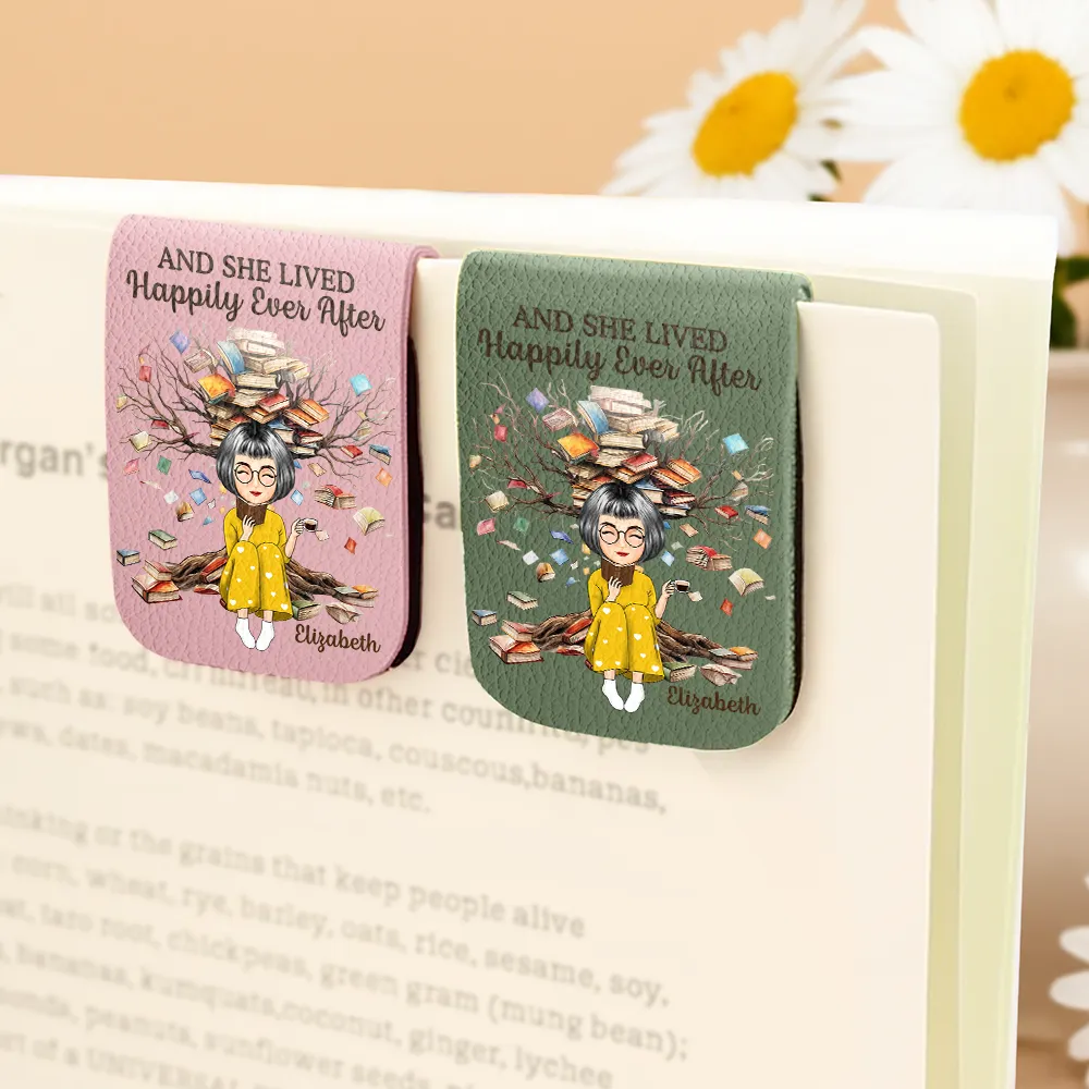 Just One More Chapter Girl Who Loves Books - Personalized Leather Magnetic Bookmark - Image 4