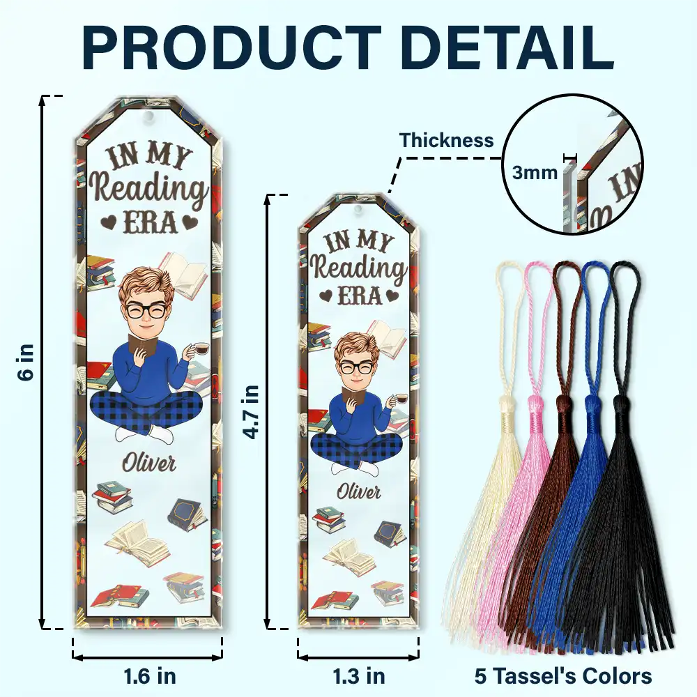 Just One More Chapter In My Reading Era - Personalized Acrylic Bookmark - Image 5