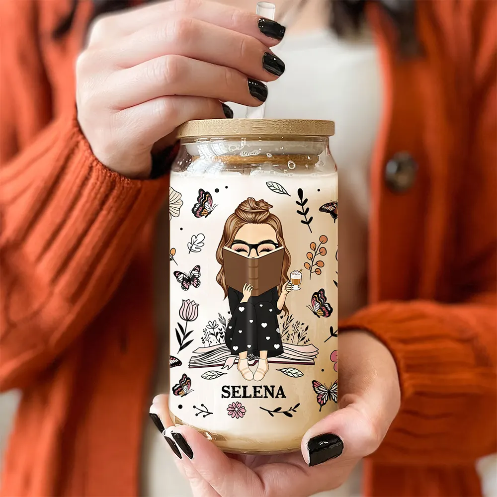 Just One More Chapter - Personalized Clear Glass Can - Image 2