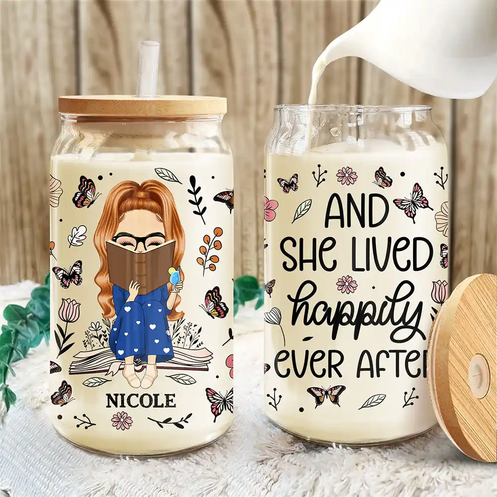 Just One More Chapter - Personalized Clear Glass Can - Image 3