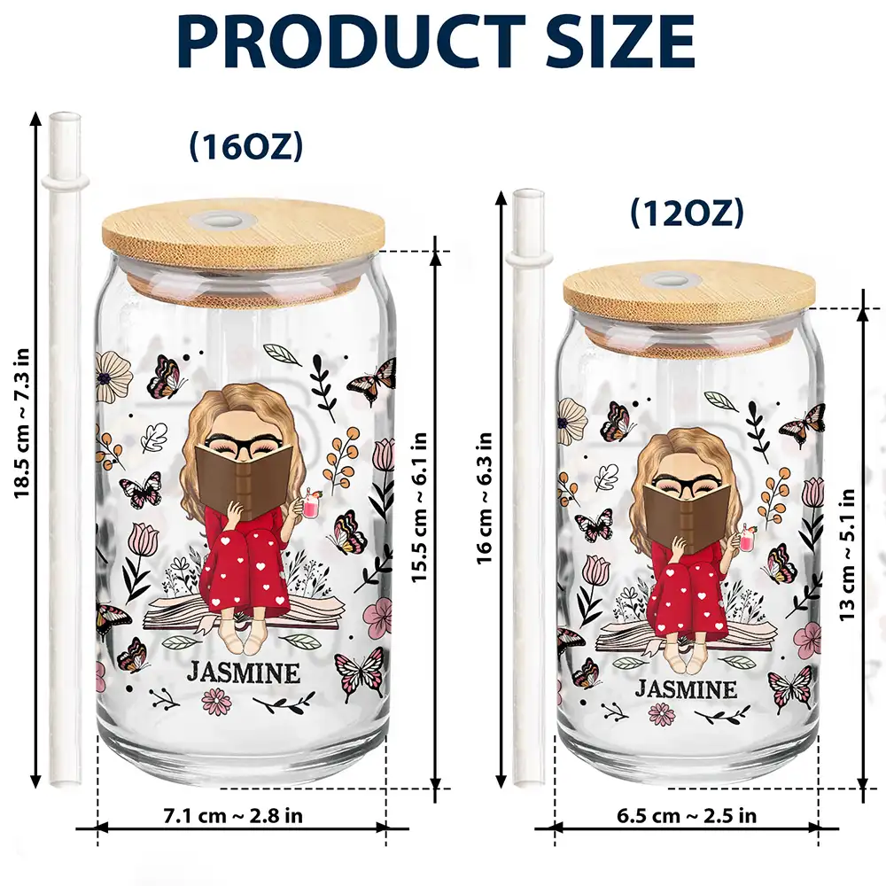 Just One More Chapter - Personalized Clear Glass Can - Image 5