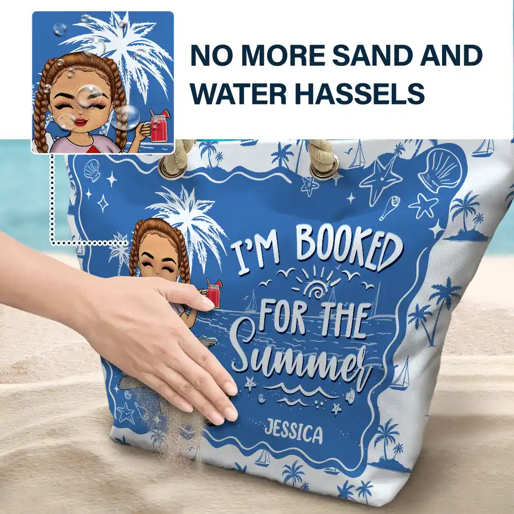 Just Read A Book And Chill - Personalized Beach Bag - Image 6