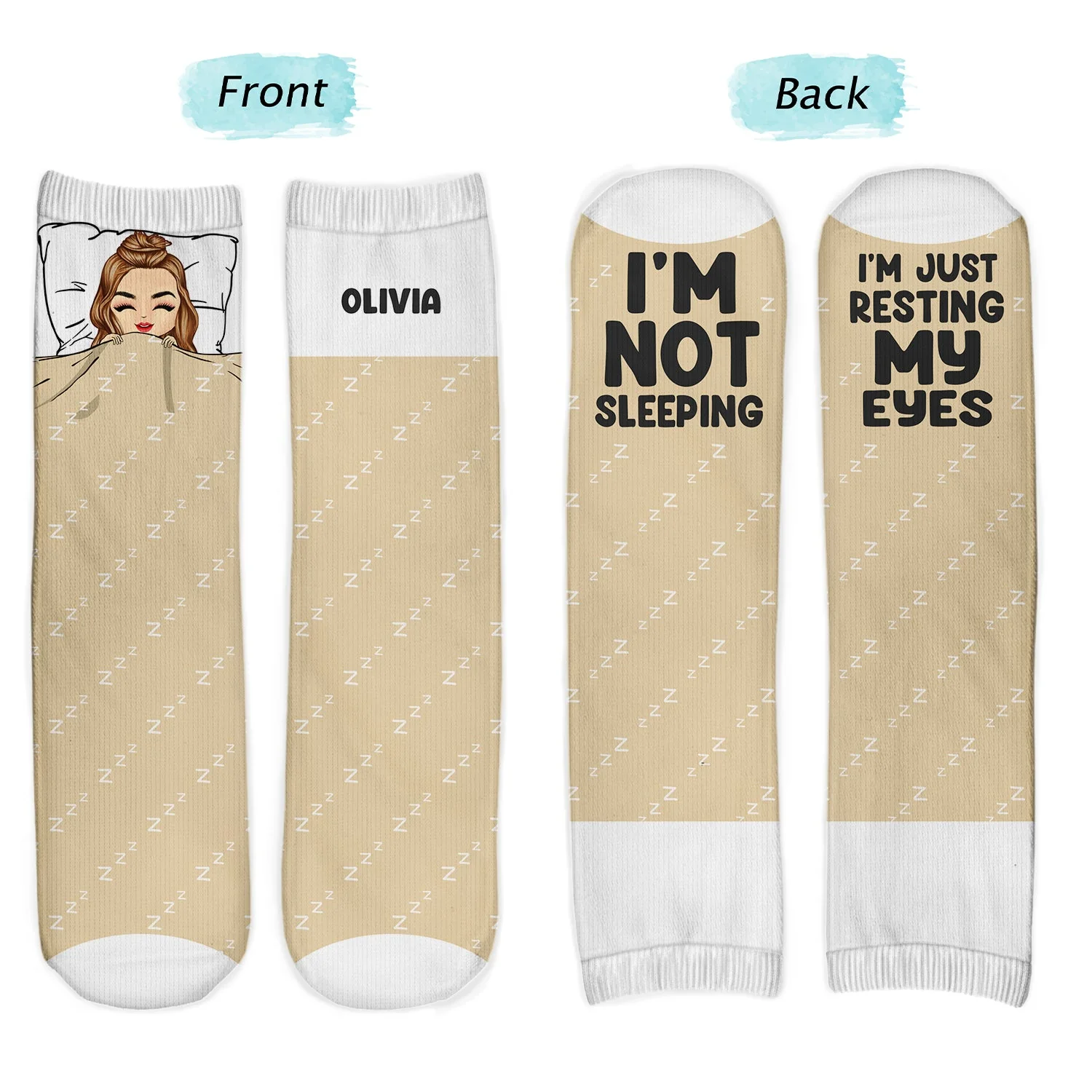 Just Resting My Eyes - Gift For Yourself - Personalized Socks - Image 2
