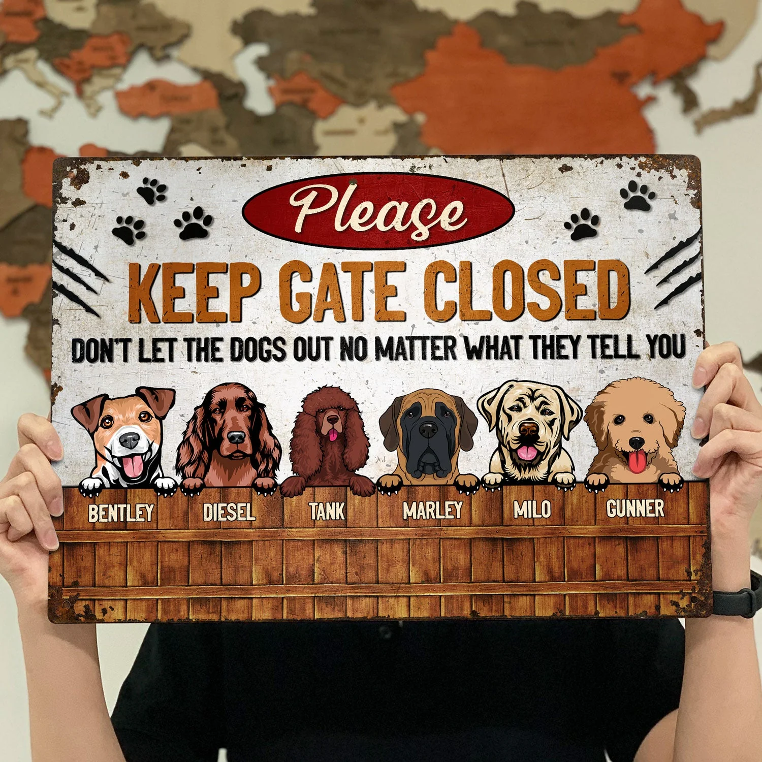 Keep Gate Closed Dog Lovers - Funny Dog Sign - Personalized Custom Classic Metal Signs - Image 4