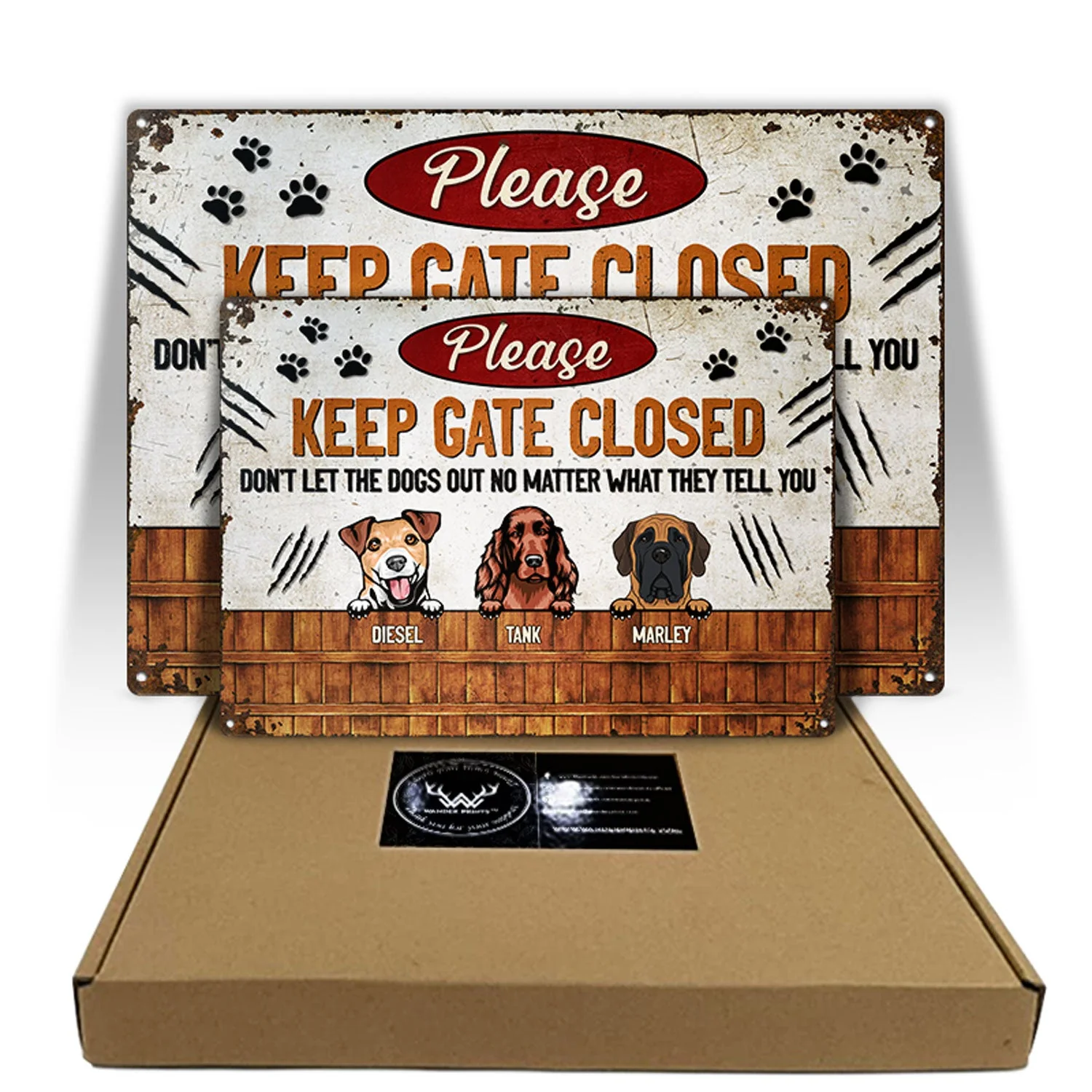 Keep Gate Closed Dog Lovers - Funny Dog Sign - Personalized Custom Classic Metal Signs - Image 5