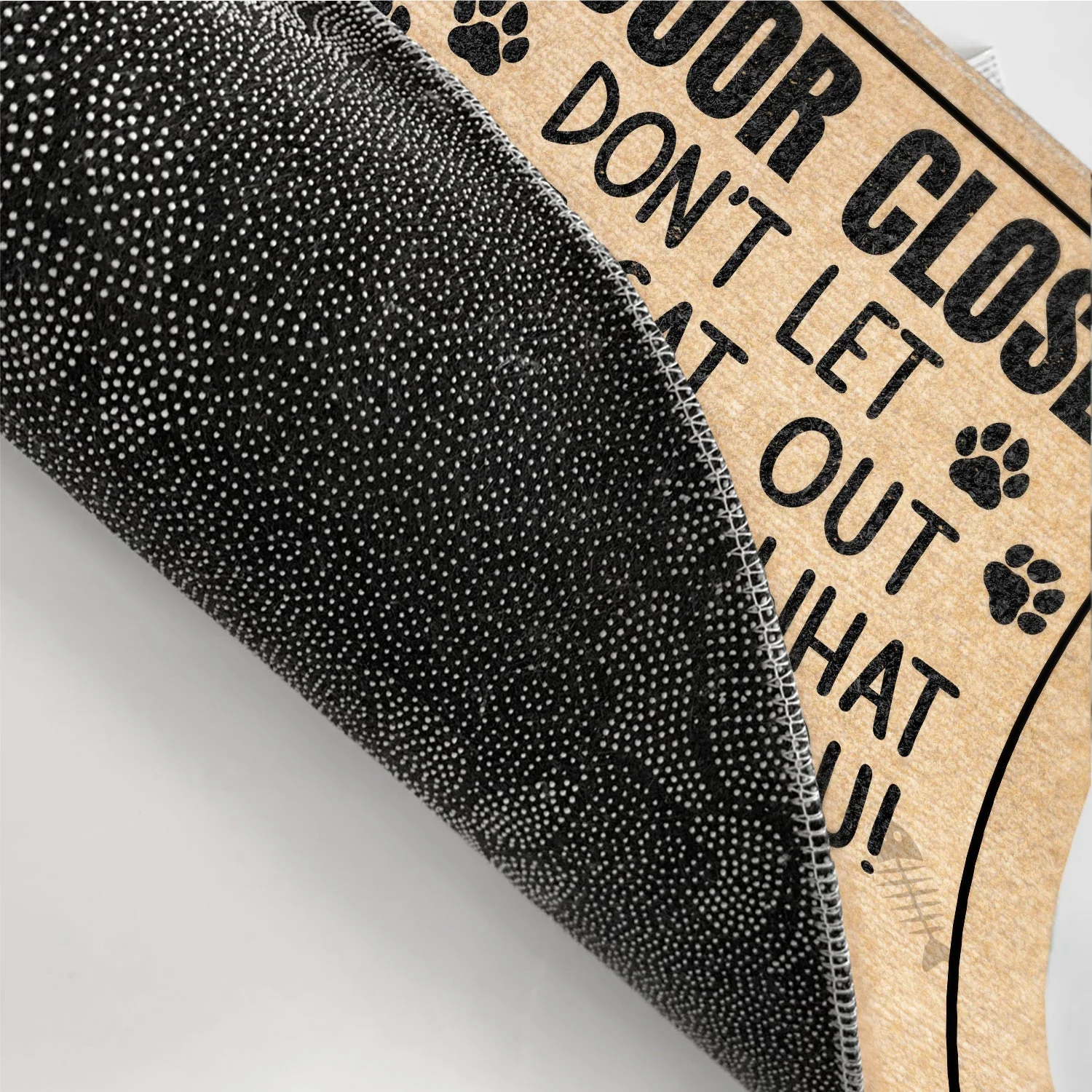 Keep The Door Closed Funny Cartoon Cat - Gift For Cat Lovers - Personalized Doormat - Image 3