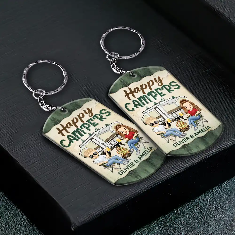 Keys To The Camper - Anniversary, Loving Gifts For Couples, Husband, Wife, Camping Lovers - Personalized Aluminum Keychain - Image 2