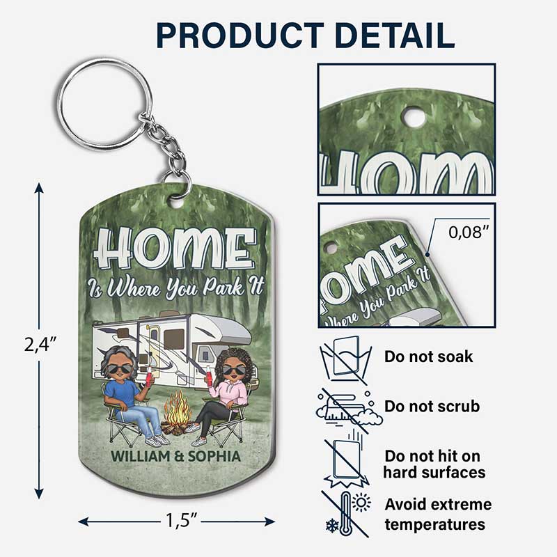 Keys To The Camper - Anniversary, Loving Gifts For Couples, Husband, Wife, Camping Lovers - Personalized Aluminum Keychain - Image 5