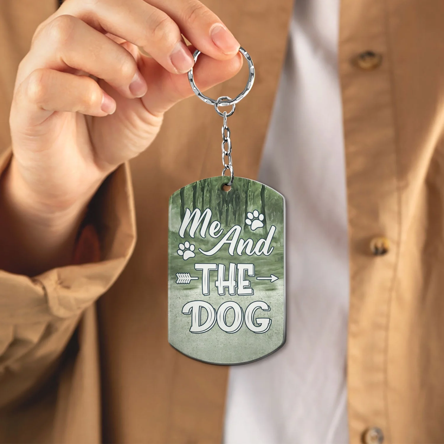 Keys To The Camper Walking Dog Cat - Anniversary, Loving Gifts For Couples, Camping Lovers - Personalized Aluminum Keychain - Image 4