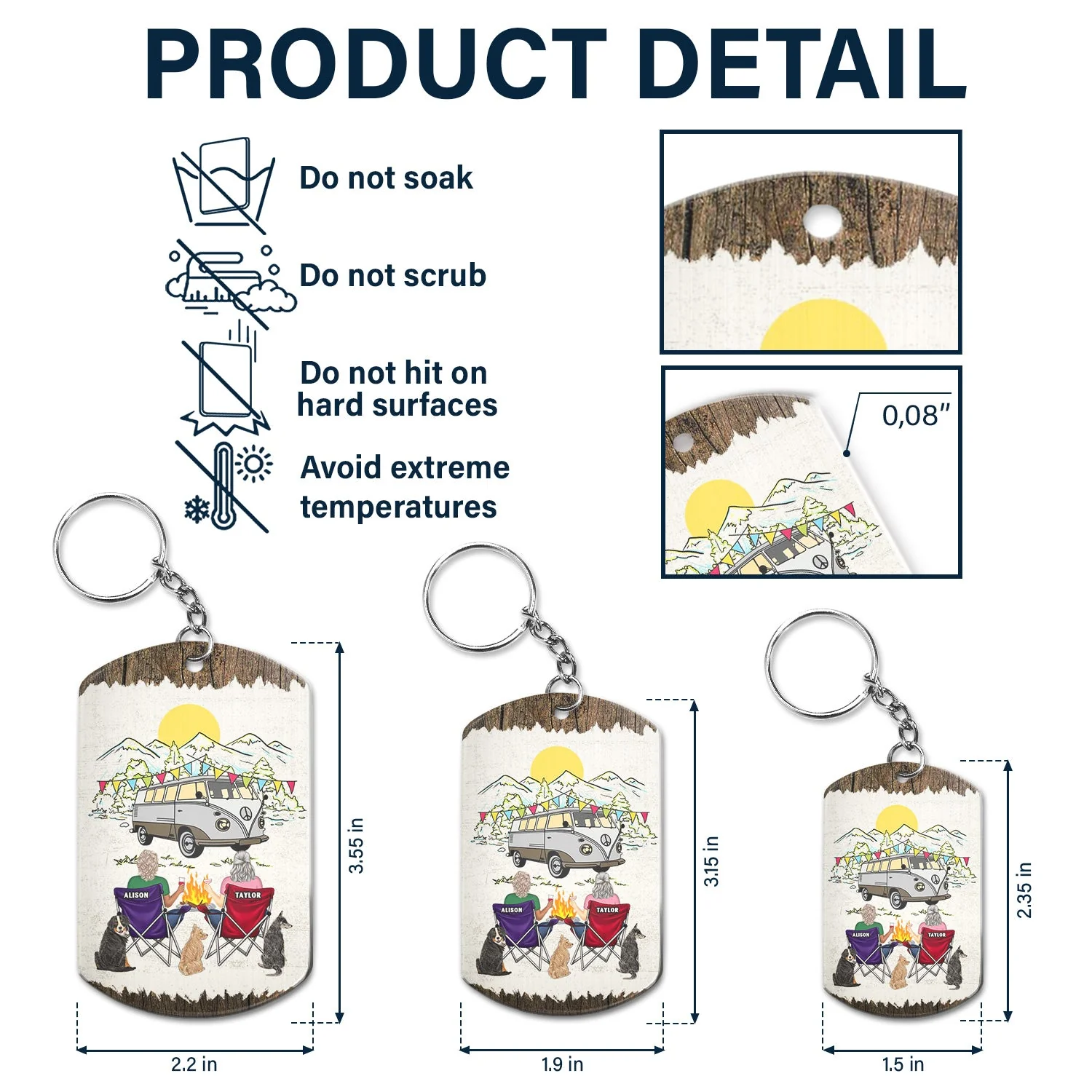 Keys To The Camper You And Me - Gift For Dog And Camping Lovers - Personalized Aluminum Keychain - Image 5