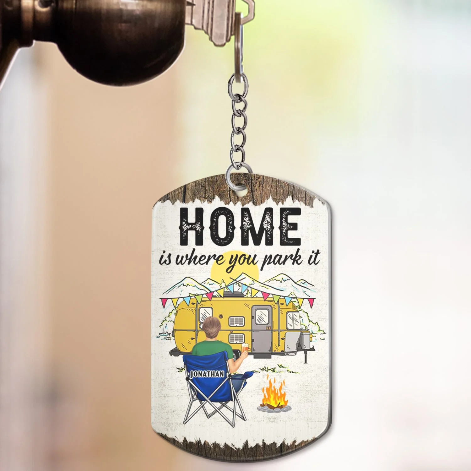 Keys To The Campers - Gift For Couples - Personalized Aluminum Keychain - Image 3