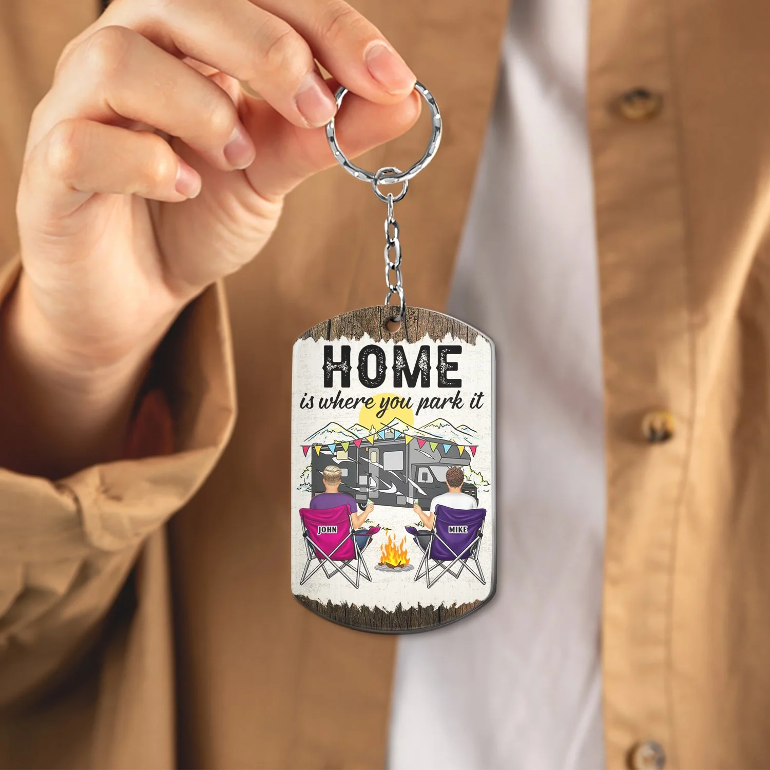 Keys To The Campers - Gift For Couples - Personalized Aluminum Keychain - Image 4