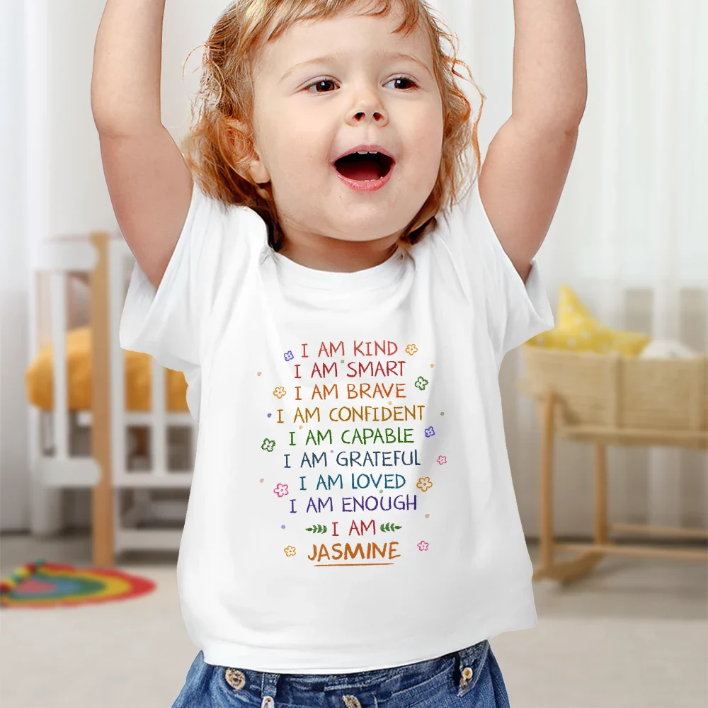 Kid Baby I Am Kind I Am Smart - Personalized Baby Onesie - Image 6