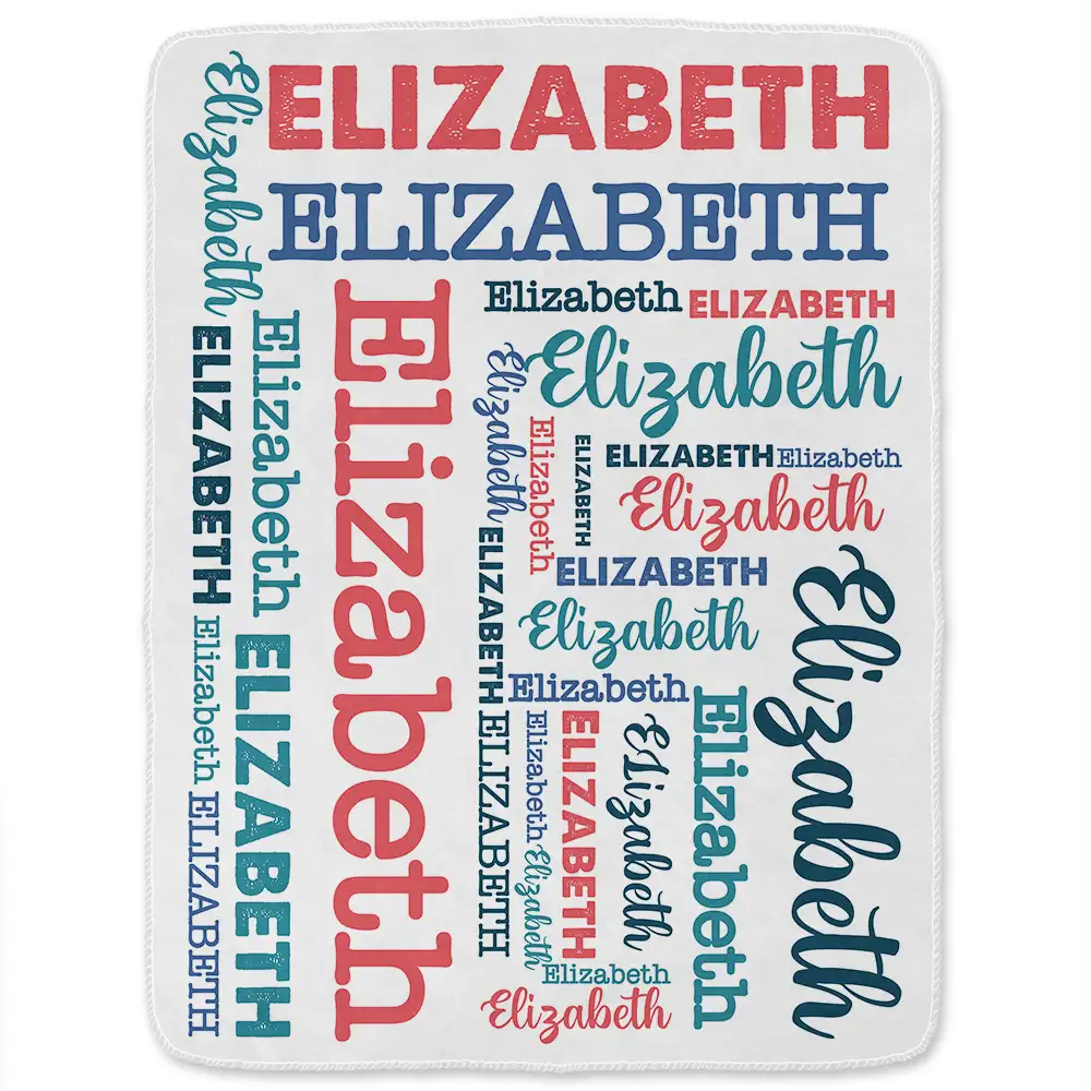 Kid Baby Names - Personalized Fleece Blanket, Sherpa Blanket - Image 2