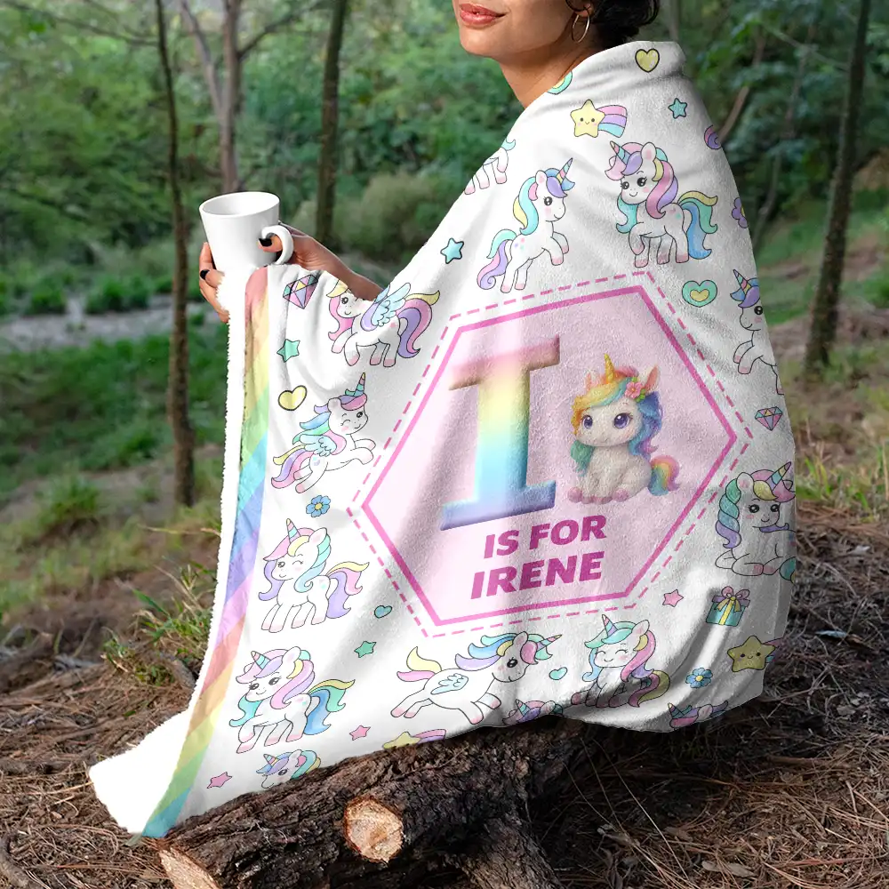 Kid Boy Kid Girl Monogram - Personalized Fleece Blanket, Sherpa Blanket - Image 5