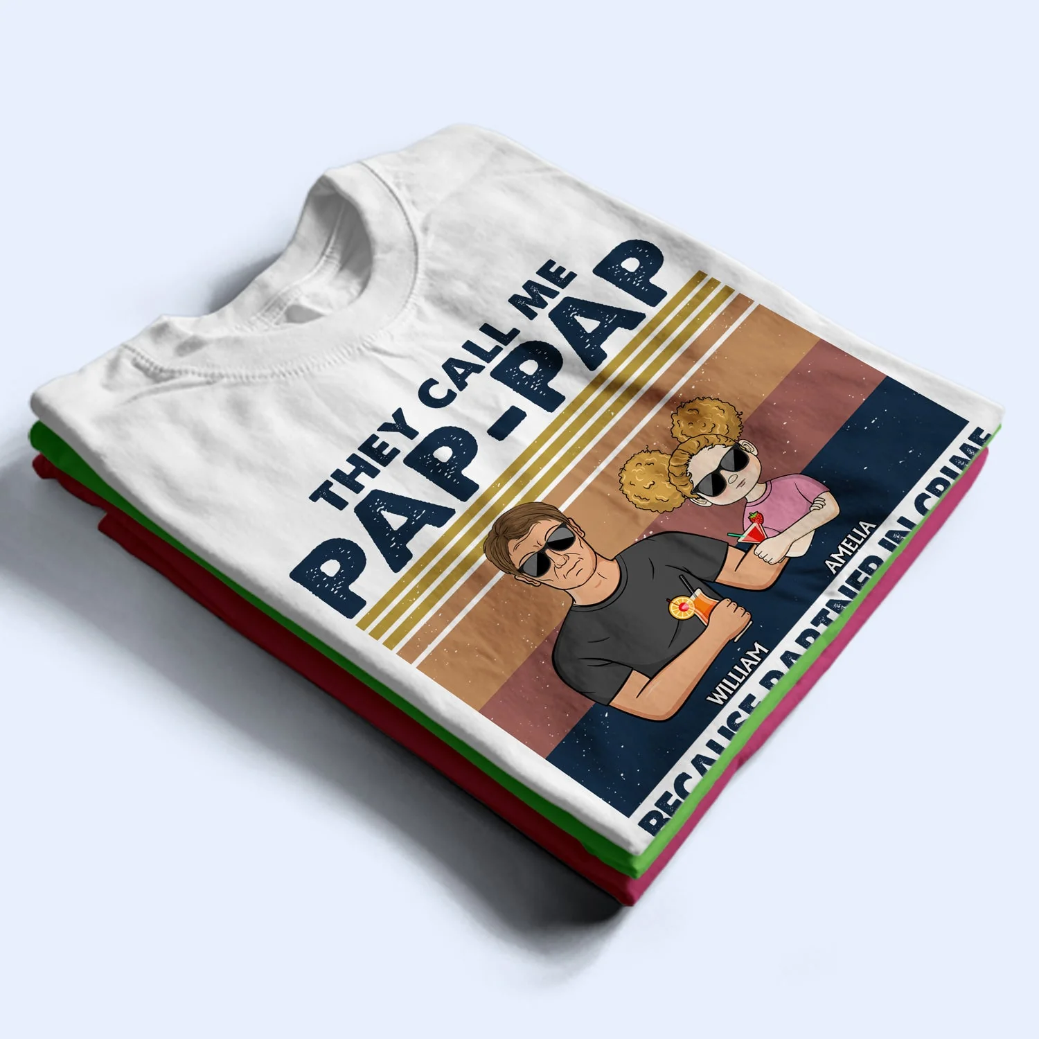 Kid Call Me Grandpa Because Partner In Crime - Gift For Dad, Grandfather - Personalized Custom T Shirt - Image 2