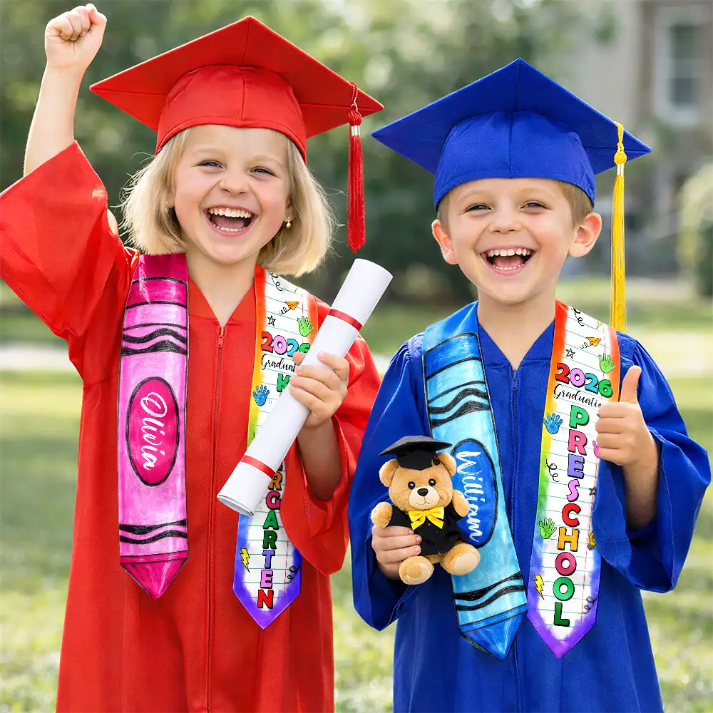 Kid Crayon Graduation - Personalized Kid Graduation Stole - Image 4