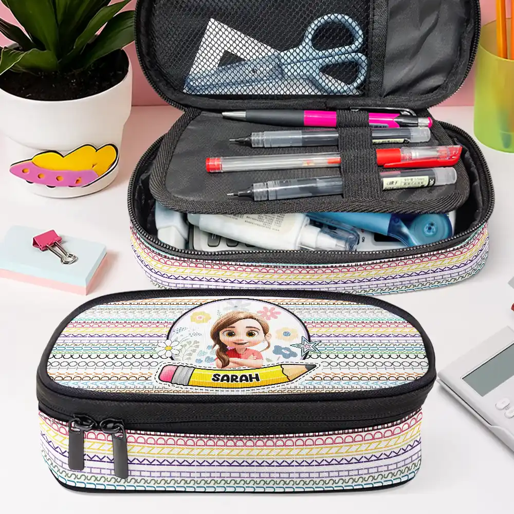 Kid Ready To Crush Hidden Message - Personalized Pencil Case - Image 4