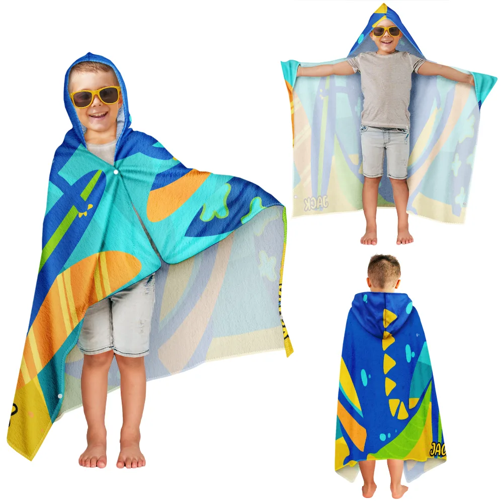 Kids Animal - Personalized Hooded Beach Towel - Image 3