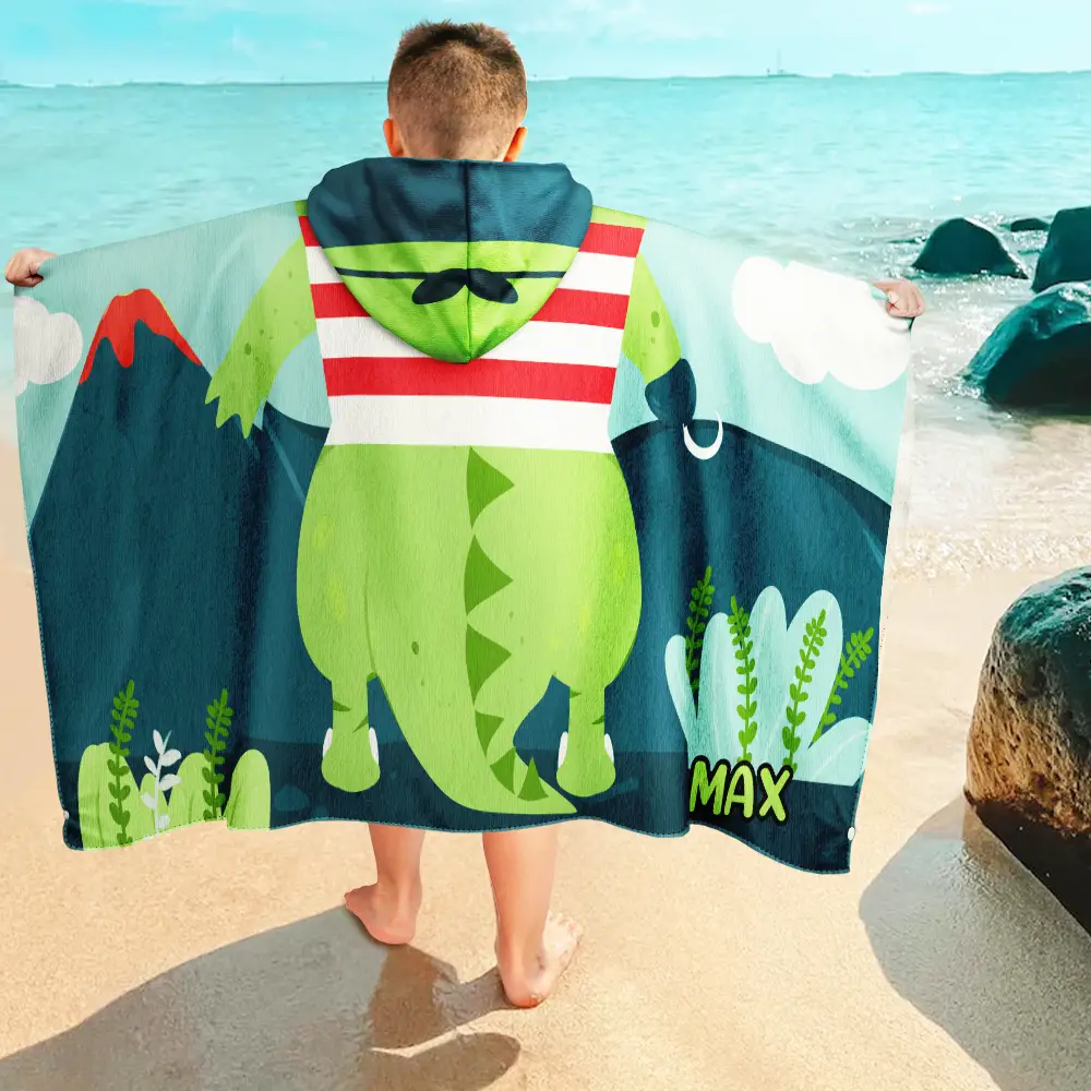 Kids Animal - Personalized Hooded Beach Towel - Image 4