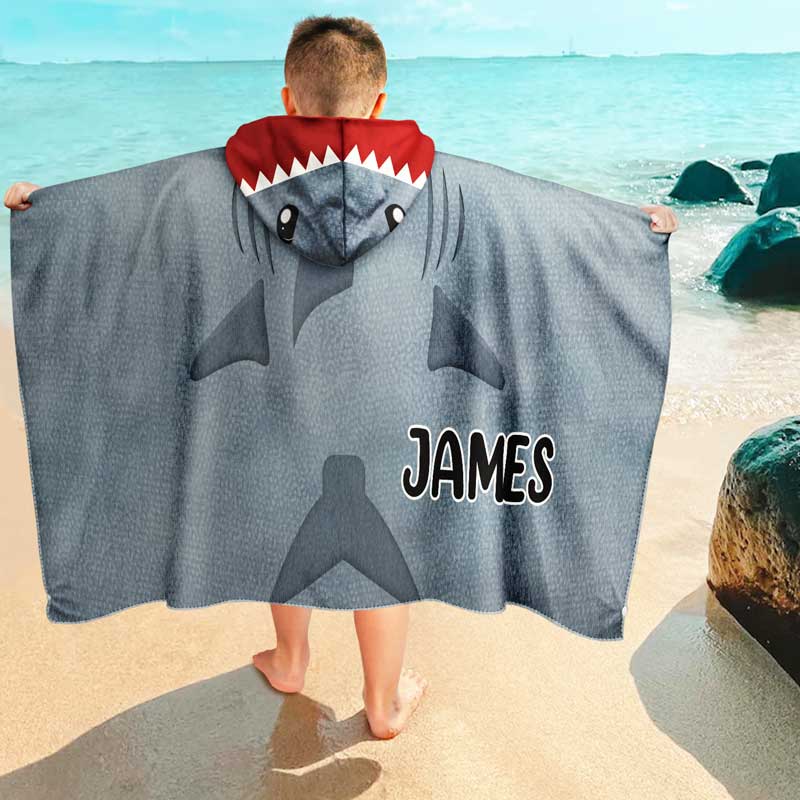 Kids Cosplay Animal At The Beach - Personalized Hooded Beach Towel - Image 4