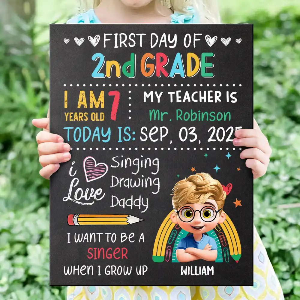 Kid's First Day Of School - Personalized School Sign - Image 2