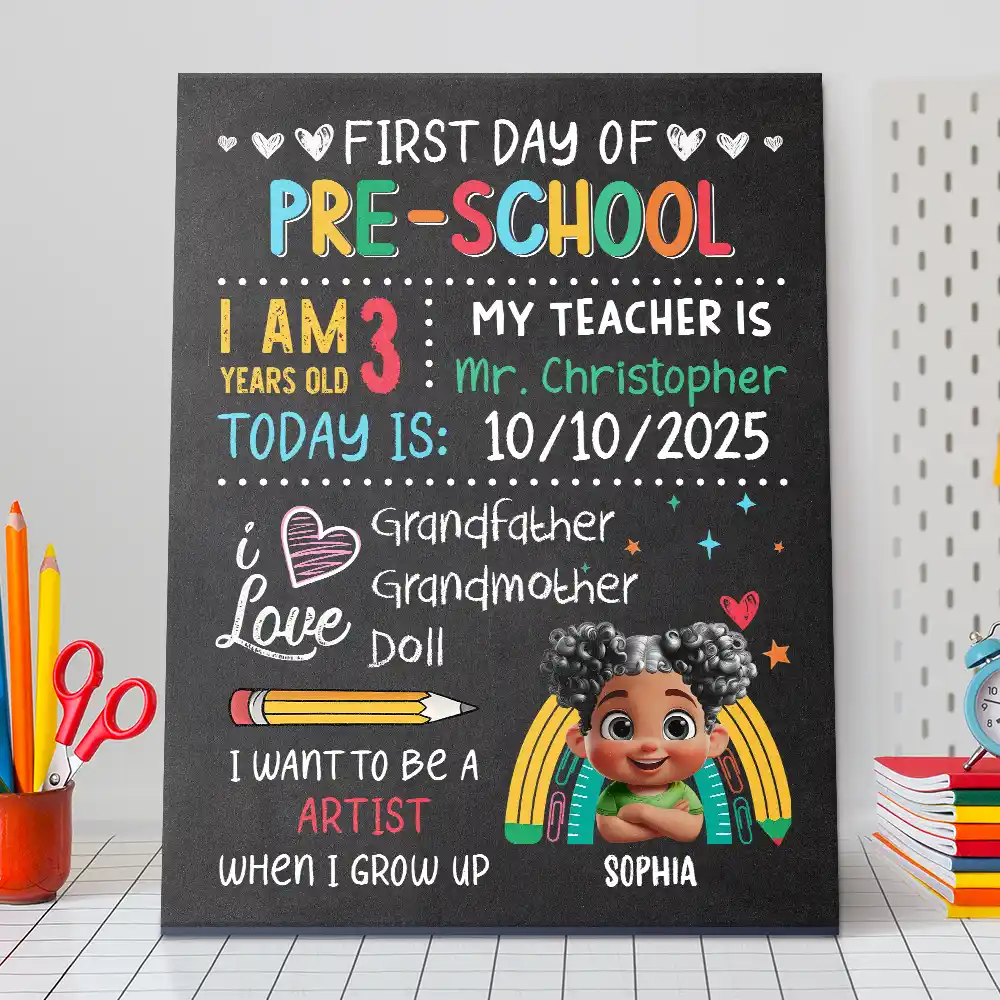 Kid's First Day Of School - Personalized School Sign - Image 3