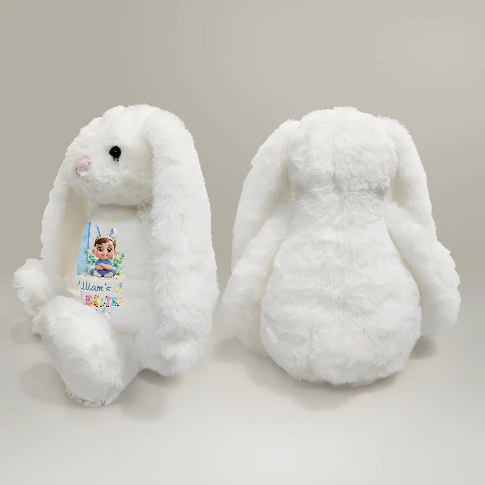 Kids Sitting First Easter - Personalized Soft Toy Bunny - Image 4