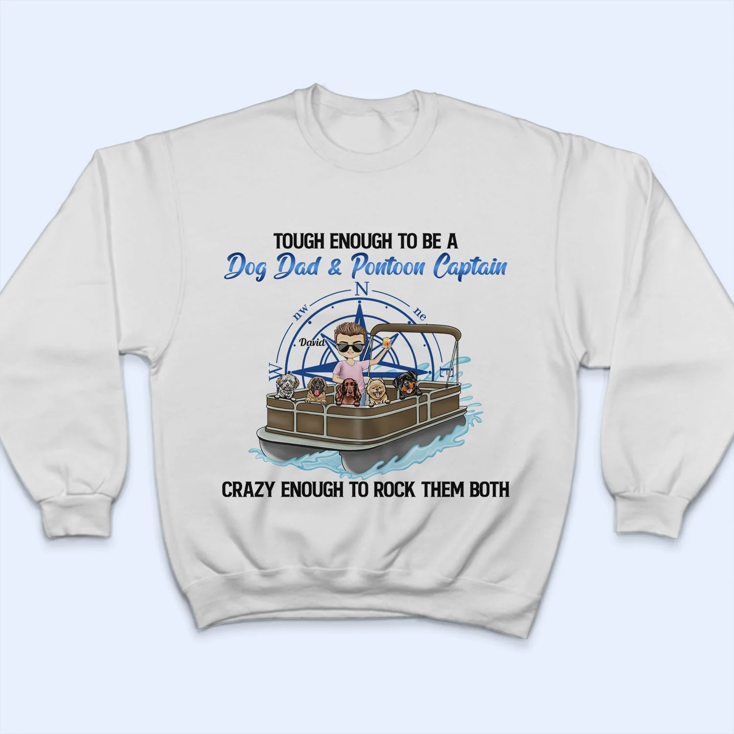 Kinda Busy Being A Pontoon Captain & A Dog Dad - Gift For Pontooning Lovers, Lake Lovers, Travelers, Pet Lovers - Personalized Custom T Shirt - Image 5