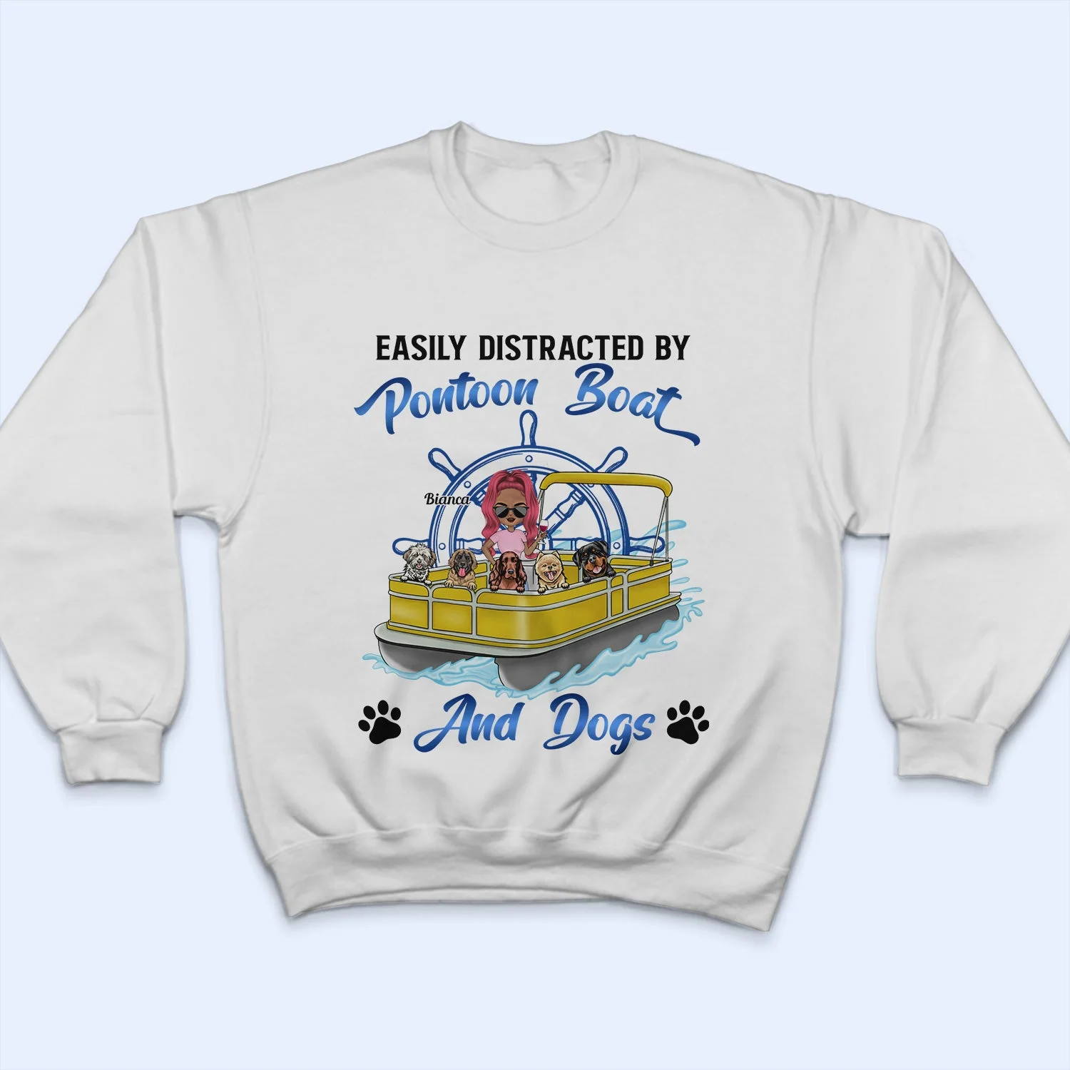 Kinda Busy Being A Pontoon Queen & A Dog Mom - Gift For Pet Lovers, Pontooning Lovers, Lake Lovers, Travelers - Personalized Custom T Shirt - Image 5