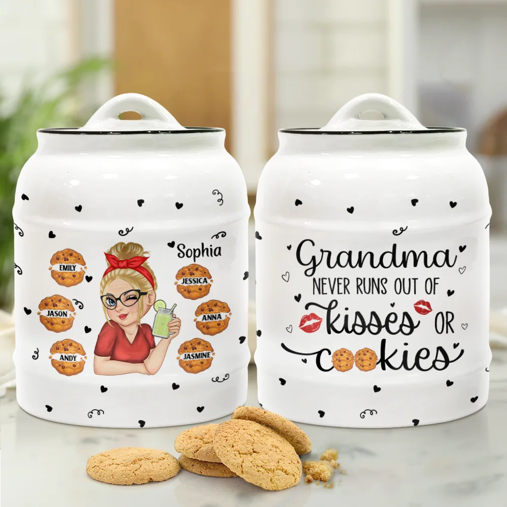 Kisses And Cookies - Personalized Cookie Jar