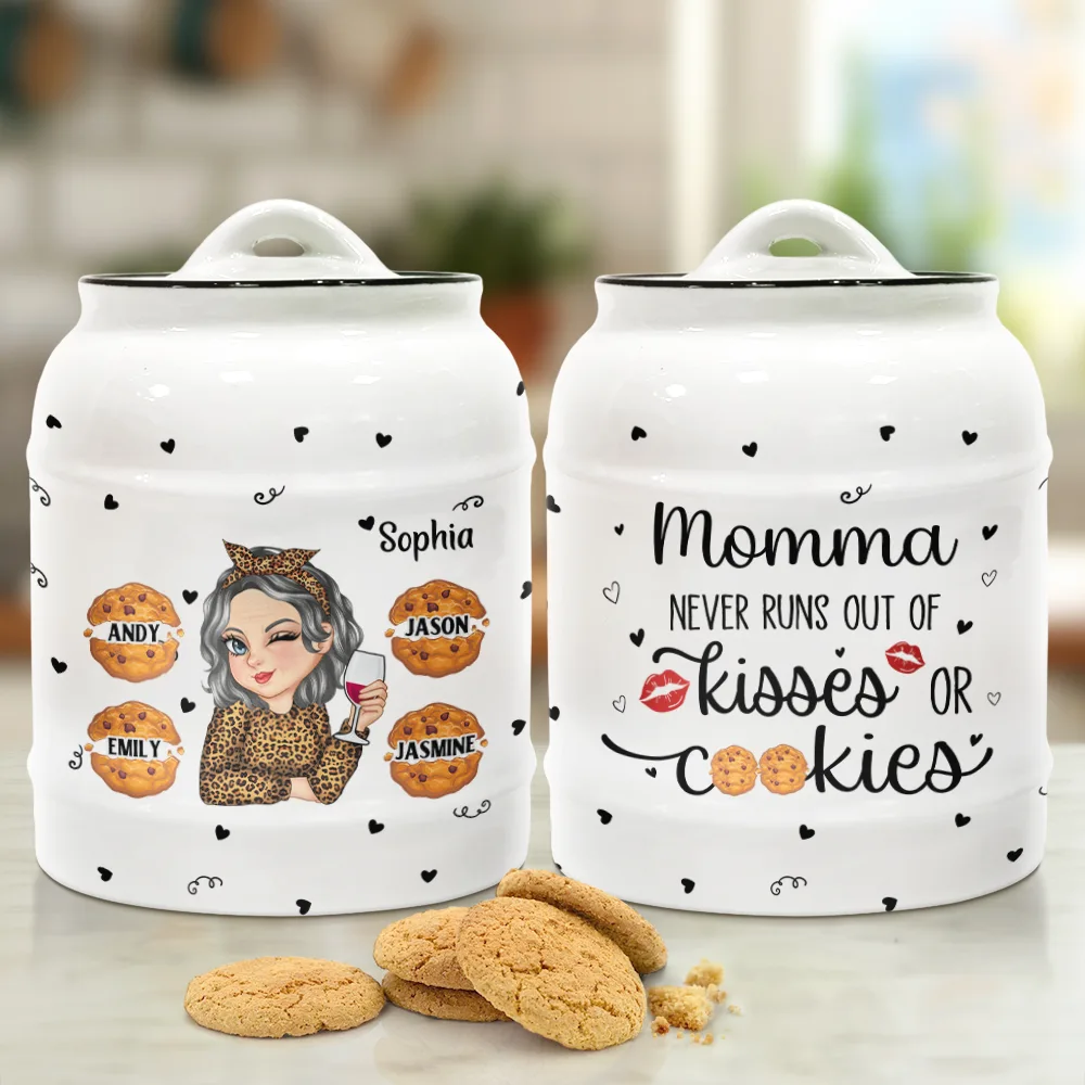 Kisses And Cookies - Personalized Cookie Jar - Image 2