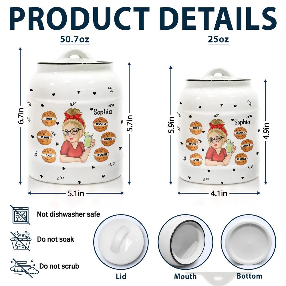 Kisses And Cookies - Personalized Cookie Jar - Image 5