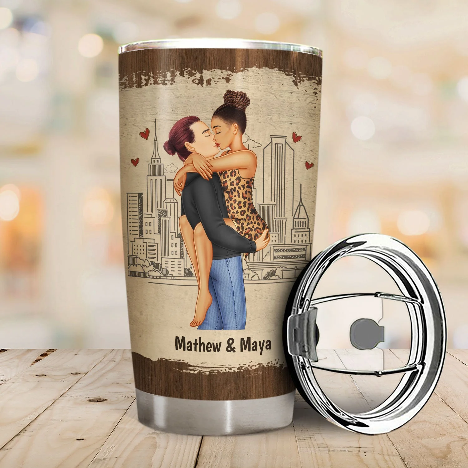 Kissing Couple Best Thing On The Internet - Gift For Couples - Personalized Tumbler - Image 2